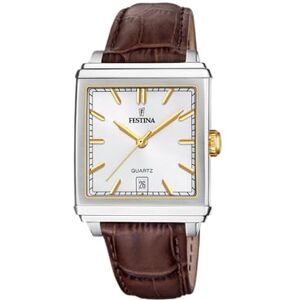 Festina Reloj Hombre Analógico de Cuero Marrón Movimiento de Cuarzo Calendario Cristal Mineral de Alta Resistencia Resistente al Agua 5 ATM Elegante /4 On The Square Festina Reloj Hombre Analógico de Cuero Marrón Movimiento de Cuarzo Calendario Cristal Mineral de Alta Resistencia Resistente al Agua 5 ATM Elegante /4 On The Square