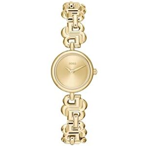 Boss Reloj con Movimiento de Cuarzo de Tres Manecillas para Mujer Colección Double B Dressy con Correa de Acero Inoxidable de Color Dorado Boss Reloj con Movimiento de Cuarzo de Tres Manecillas para Mujer Colección Double B Dressy con Correa de Acero Inoxidable de Color Dorado