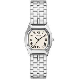 Fossil Reloj Analógico para Mujer de Cuarzo con Correa en Acero Inoxidable, Plata Ártico, 27 mm, Fossil Reloj Analógico para Mujer de Cuarzo con Correa en Acero Inoxidable, Plata Ártico, 27 mm,