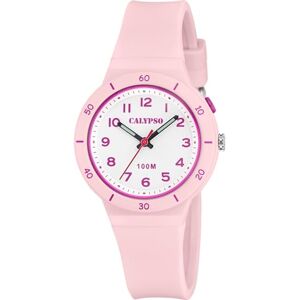 CALYPSO Reloj Analógico Hombre y Mujer Unisex de Caucho Rosa Movimiento de Cuarzo Cristal de Alta Resistencia Resistente al Agua 10 ATM K5848/1 Sweet Time CALYPSO Reloj Analógico Hombre y Mujer Unisex de Caucho Rosa Movimiento de Cuarzo Cristal de Alta Resistencia Resistente al Agua 10 ATM K5848/1 Sweet Time