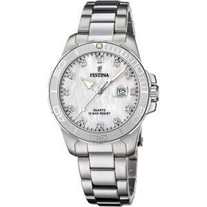 Festina Reloj Mujer Analógico de Acero Inoxidable 316l Plateado Movimiento de Cuarzo Cristal Mineral de Alta Resistencia Resistente al Agua 10 ATM Calendario Boyfriend Collection Festina Reloj Mujer Analógico de Acero Inoxidable 316l Plateado Movimiento de Cuarzo Cristal Mineral de Alta Resistencia Resistente al Agua 10 ATM Calendario Boyfriend Collection
