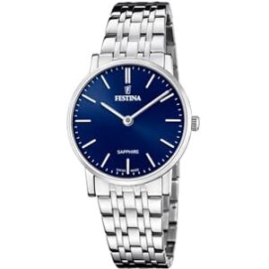 Festina Swiss Made Reloj Mujer Analógico de Acero Inoxidable 316l Plateado Movimiento de Cuarzo Cristal de Zafiro de Alta Resistencia Resistente al Agua 5 ATM F20047/3 Classic Steel Festina Swiss Made Reloj Mujer Analógico de Acero Inoxidable 316l Plateado Movimiento de Cuarzo Cristal de Zafiro de Alta Resistencia Resistente al Agua 5 ATM F20047/3 Classic Steel