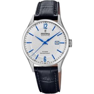 Festina Swiss Made Reloj Hombre Analógico de Cuero Negro Movimiento de Cuarzo Calendario Cristal Zafiro de Alta Resistencia Resistente al Agua 10 ATM Elegante Classic Leather Festina Swiss Made Reloj Hombre Analógico de Cuero Negro Movimiento de Cuarzo Calendario Cristal Zafiro de Alta Resistencia Resistente al Agua 10 ATM Elegante Classic Leather