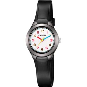 CALYPSO Reloj Modelo de la colección Sweet Time, Caja de 27,5 mm Blanco con Correa de plástico Negro para señora CALYPSO Reloj Modelo de la colección Sweet Time, Caja de 27,5 mm Blanco con Correa de plástico Negro para señora