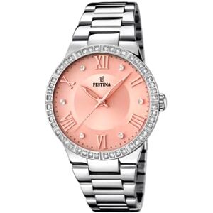 Festina Reloj Mujer Analógico de Acero Inoxidable 316l Plateado Movimiento de Cuarzo Cristal Mineral de Alta Resistencia Resistente al Agua 5 ATM Boyfriend Collection Festina Reloj Mujer Analógico de Acero Inoxidable 316l Plateado Movimiento de Cuarzo Cristal Mineral de Alta Resistencia Resistente al Agua 5 ATM Boyfriend Collection