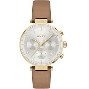 Boss Reloj Analógico de Cuarzo Multifunción para Mujer Colección Majesty Sport con Correa de Cuero Color Camel Boss Reloj Analógico de Cuarzo Multifunción para Mujer Colección Majesty Sport con Correa de Cuero Color Camel