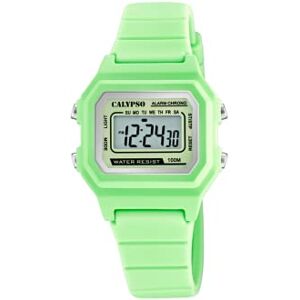 CALYPSO Reloj Digital Hombre y Mujer Unisex de Caucho Verde Resistente al Agua 10 ATM Fecha y Calendario, Cronógrafo, Doble Horario, Luz, Alarma, 12 y 24 Horas Digital Crush CALYPSO Reloj Digital Hombre y Mujer Unisex de Caucho Verde Resistente al Agua 10 ATM Fecha y Calendario, Cronógrafo, Doble Horario, Luz, Alarma, 12 y 24 Horas Digital Crush