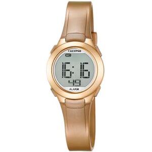 CALYPSO Reloj Digital Unisex con Pantalla LCD y Correa de plástico de Color Dorado CALYPSO Reloj Digital Unisex con Pantalla LCD y Correa de plástico de Color Dorado