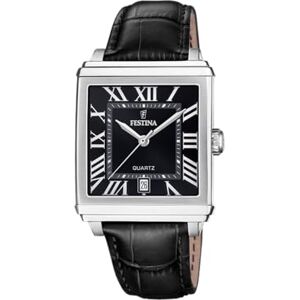 Festina Reloj Hombre Analógico de Cuero Negro Movimiento de Cuarzo Calendario Cristal Mineral de Alta Resistencia Resistente al Agua 5 ATM Elegante F20681/3 On The Square Festina Reloj Hombre Analógico de Cuero Negro Movimiento de Cuarzo Calendario Cristal Mineral de Alta Resistencia Resistente al Agua 5 ATM Elegante F20681/3 On The Square