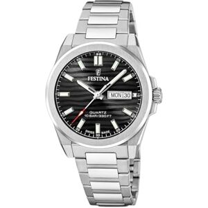Festina Swiss Made Reloj Hombre Analógico de Acero Inoxidable 316l Plateado Movimiento de Cuarzo Calendario Cristal Zafiro Resistente Resistente al Agua 10 ATM Classic Steel Festina Swiss Made Reloj Hombre Analógico de Acero Inoxidable 316l Plateado Movimiento de Cuarzo Calendario Cristal Zafiro Resistente Resistente al Agua 10 ATM Classic Steel