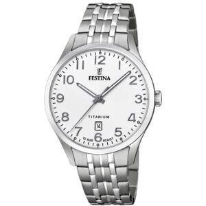 Festina Reloj Hombre Analógico de Titanio Gris Movimiento de Cuarzo Calendario Cristal Mineral de Alta Resistencia Resistente al Agua 10 ATM Calendario Titanium Festina Reloj Hombre Analógico de Titanio Gris Movimiento de Cuarzo Calendario Cristal Mineral de Alta Resistencia Resistente al Agua 10 ATM Calendario Titanium