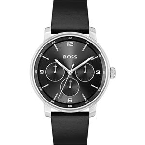 Boss Reloj Analógico de Cuarzo Multifunción para Hombre Colección Contender con Correa de Cuero Negra Boss Reloj Analógico de Cuarzo Multifunción para Hombre Colección Contender con Correa de Cuero Negra