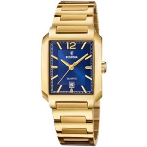 Festina Reloj Mujer Analógico de Acero Inoxidable 316l Dorado Movimiento de Cuarzo Cristal Mineral de Alta Resistencia Resistente al Agua 5 ATM Calendario On The Square Festina Reloj Mujer Analógico de Acero Inoxidable 316l Dorado Movimiento de Cuarzo Cristal Mineral de Alta Resistencia Resistente al Agua 5 ATM Calendario On The Square