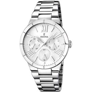 Festina Reloj Mujer Analógico de Acero Inoxidable 316l Plateado Movimiento de Cuarzo Multifunción Cristal Mineral Resistente al Agua 5 ATM Calendario Boyfriend Collection Festina Reloj Mujer Analógico de Acero Inoxidable 316l Plateado Movimiento de Cuarzo Multifunción Cristal Mineral Resistente al Agua 5 ATM Calendario Boyfriend Collection
