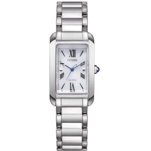 Citizen Reloj de Mujer con Correa de eslabones de Acero Inoxidable Eco-Drive Solar números Romanos, Plata, Moderno Citizen Reloj de Mujer con Correa de eslabones de Acero Inoxidable Eco-Drive Solar números Romanos, Plata, Moderno