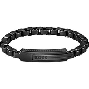 Boss Jewelry Pulsera de cadena para Hombre Colección ORLADO disponible en versión dorada, plateada o negra, Black Boss Jewelry Pulsera de cadena para Hombre Colección ORLADO disponible en versión dorada, plateada o negra, Black