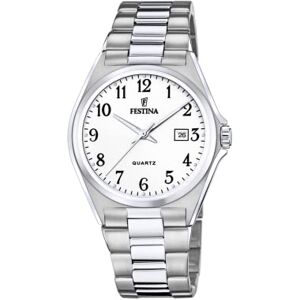 Festina Reloj Hombre Analógico de Acero Inoxidable 316l Plateado Movimiento de Cuarzo Calendario Cristal Mineral de Alta Resistencia Resistente al Agua 5 ATM Festina Reloj Hombre Analógico de Acero Inoxidable 316l Plateado Movimiento de Cuarzo Calendario Cristal Mineral de Alta Resistencia Resistente al Agua 5 ATM