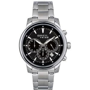 BREIL , Colección Tribe, Reloj para Hombre Fabricado en Acero Pulido, Movimiento de Cuarzo Only Time, con Esfera Monocolor, Cierre Desplegable con Botones, Caja de 29,5 mm, Plata-Negro BREIL , Colección Tribe, Reloj para Hombre Fabricado en Acero Pulido, Movimiento de Cuarzo Only Time, con Esfera Monocolor, Cierre Desplegable con Botones, Caja de 29,5 mm, Plata-Negro