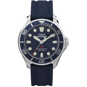 Timex Deepwater Meridian TW2Y40300 Reloj de cuarzo unisex de 38 mm, correa de goma azul HNBR con esfera azul y cristal de zafiro Timex Deepwater Meridian TW2Y40300 Reloj de cuarzo unisex de 38 mm, correa de goma azul HNBR con esfera azul y cristal de zafiro