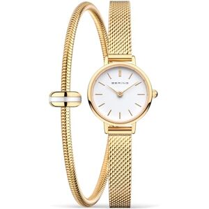 BERING Reloj de Cuarzo para Mujer, colección clásica con Acero Inoxidable P-X0, Dorado, 19cm, Pulsera BERING Reloj de Cuarzo para Mujer, colección clásica con Acero Inoxidable P-X0, Dorado, 19cm, Pulsera