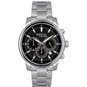 BREIL , Colección Tribe, Reloj para Hombre Fabricado en Acero Pulido, Movimiento de Cuarzo Only Time, con Esfera Monocolor, Cierre Desplegable con Botones, Caja de 29,5 mm, Plata-Negro BREIL , Colección Tribe, Reloj para Hombre Fabricado en Acero Pulido, Movimiento de Cuarzo Only Time, con Esfera Monocolor, Cierre Desplegable con Botones, Caja de 29,5 mm, Plata-Negro