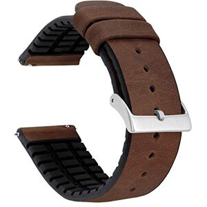 BARTON WATCH BANDS , 20mm Walnut Brown Leather and Rubber Hybrid Watch Bands with Integrated Quick Release Spring Bars 316L Stainless Steel Choose Strap Color & Width BARTON WATCH BANDS , 20mm Walnut Brown Leather and Rubber Hybrid Watch Bands with Integrated Quick Release Spring Bars 316L Stainless Steel Choose Strap Color & Width
