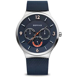 BERING 51640-227 Reloj radiocontrolado para hombre con caja de acero inoxidable de 40 mm con acabado negro y esfera azul, correa milanesa, cristal de zafiro y resistencia al agua de 3 ATM BERING 51640-227 Reloj radiocontrolado para hombre con caja de acero inoxidable de 40 mm con acabado negro y esfera azul, correa milanesa, cristal de zafiro y resistencia al agua de 3 ATM