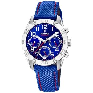 Festina Reloj Infantil Junior Collection Caja de Acero Inoxidable 316l Plateado Correa de Cuero Azul Festina Reloj Infantil Junior Collection Caja de Acero Inoxidable 316l Plateado Correa de Cuero Azul