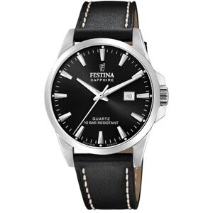 Festina Swiss Made Reloj Hombre Analógico de Cuero Negro Movimiento de Cuarzo Calendario Cristal Zafiro de Alta Resistencia Resistente al Agua 10 ATM Elegante F20025/4 Classic Leather Festina Swiss Made Reloj Hombre Analógico de Cuero Negro Movimiento de Cuarzo Calendario Cristal Zafiro de Alta Resistencia Resistente al Agua 10 ATM Elegante F20025/4 Classic Leather