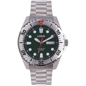 Lorus Reloj Analógico Automático para Hombre con Pulsera de Acero Inoxidable, Plata/Verde Lorus Reloj Analógico Automático para Hombre con Pulsera de Acero Inoxidable, Plata/Verde