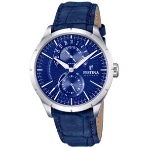 Festina Reloj Hombre Analógico de Cuero Azul Movimiento de Cuarzo Cristal Mineral de Alta Resistencia Resistente al Agua 5 ATM Elegante y Clásico Multifunción F16573/7 Festina Reloj Hombre Analógico de Cuero Azul Movimiento de Cuarzo Cristal Mineral de Alta Resistencia Resistente al Agua 5 ATM Elegante y Clásico Multifunción F16573/7