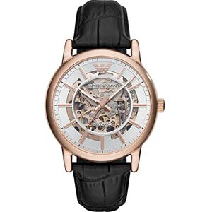 Giorgio Armani Reloj Hombre, Movimiento automático, 43mm Caja de acero color oro rosa con correa de piel, , Tono oro rosa y blanco Giorgio Armani Reloj Hombre, Movimiento automático, 43mm Caja de acero color oro rosa con correa de piel, , Tono oro rosa y blanco