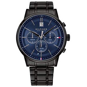 Tommy Hilfiger Reloj Analógico de Cuarzo multifunción para hombre con Correa en Acero Inoxidable Negro Tommy Hilfiger Reloj Analógico de Cuarzo multifunción para hombre con Correa en Acero Inoxidable Negro