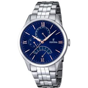 Festina Reloj Hombre Analógico de Acero Inoxidable 316l Plateado Movimiento de Cuarzo Cristal Mineral de Alta Resistencia Resistente al Agua 5 ATM Elegante Multifunción Festina Reloj Hombre Analógico de Acero Inoxidable 316l Plateado Movimiento de Cuarzo Cristal Mineral de Alta Resistencia Resistente al Agua 5 ATM Elegante Multifunción
