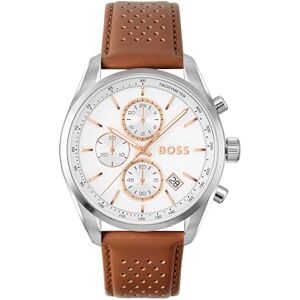 Boss Reloj cronógrafo de Cuarzo marrón de la colección Grand Prix 44 con Correa de Piel marrón Boss Reloj cronógrafo de Cuarzo marrón de la colección Grand Prix 44 con Correa de Piel marrón