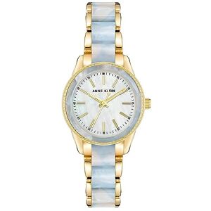 Anne Klein Reloj de Pulsera de Resina para Mujer, Azul Claro/Dorado Anne Klein Reloj de Pulsera de Resina para Mujer, Azul Claro/Dorado