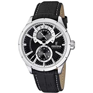 Festina Reloj Hombre Analógico de Cuero Negro Movimiento de Cuarzo Cristal Mineral de Alta Resistencia Resistente al Agua 5 ATM Elegante Multifunción Festina Reloj Hombre Analógico de Cuero Negro Movimiento de Cuarzo Cristal Mineral de Alta Resistencia Resistente al Agua 5 ATM Elegante Multifunción