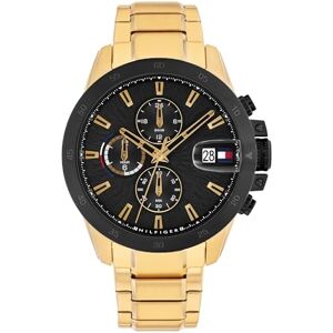 Tommy Hilfiger Reloj con Doble Husos Horarios para Hombre con Correa de Acero Inoxidable de Color Dorado Tommy Hilfiger Reloj con Doble Husos Horarios para Hombre con Correa de Acero Inoxidable de Color Dorado