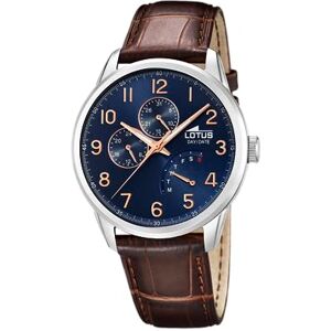 Lotus Reloj Hombre Multifuncion Caja de Acero Inoxidable 316l Plateado Correa de Piel Marrón Lotus Reloj Hombre Multifuncion Caja de Acero Inoxidable 316l Plateado Correa de Piel Marrón