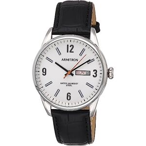 Armitron 20/5048 Reloj de Pulsera para Hombre, con Correa de Piel de cocodrilo, con función de día y Fecha, Negro/Tono Plateado Armitron 20/5048 Reloj de Pulsera para Hombre, con Correa de Piel de cocodrilo, con función de día y Fecha, Negro/Tono Plateado