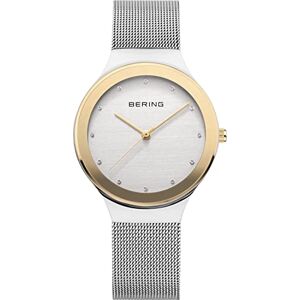BERING Reloj de cuarzo para mujer con caja de acero inoxidable plateado de 34 mm y esfera plateada, correa milanesa, cristal de zafiro y resistencia al agua de 3 ATM BERING Reloj de cuarzo para mujer con caja de acero inoxidable plateado de 34 mm y esfera plateada, correa milanesa, cristal de zafiro y resistencia al agua de 3 ATM