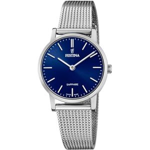 Festina Swiss Made Reloj Mujer Analógico de Acero Inoxidable 316l Plateado Movimiento de Cuarzo Cristal de Zafiro de Alta Resistencia Resistente al Agua 5 ATM F20015/2 Classic Steel Festina Swiss Made Reloj Mujer Analógico de Acero Inoxidable 316l Plateado Movimiento de Cuarzo Cristal de Zafiro de Alta Resistencia Resistente al Agua 5 ATM F20015/2 Classic Steel