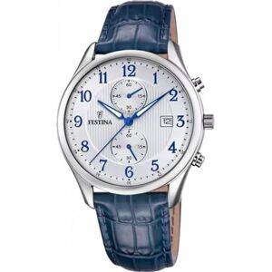 Festina Reloj Hombre Timeless Chronograph Caja de Acero Inoxidable 316l Plateado Correa de Piel Negro Festina Reloj Hombre Timeless Chronograph Caja de Acero Inoxidable 316l Plateado Correa de Piel Negro
