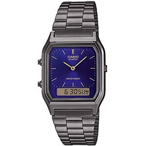 Casio Reloj Cuarzo Unisex 30.00mm con dial Análogico-Digital Azul y Correa de Pulsera de Metal Plata Casio Reloj Cuarzo Unisex 30.00mm con dial Análogico-Digital Azul y Correa de Pulsera de Metal Plata