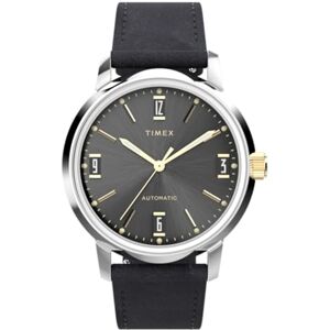 Timex Marlin Automatic Reloj de 40 mm para Hombre, Correa de liberación rápida de Dos Piezas de Cuero Negro, Esfera Negra, Caja de Acero Inoxidable TW2W33900 Timex Marlin Automatic Reloj de 40 mm para Hombre, Correa de liberación rápida de Dos Piezas de Cuero Negro, Esfera Negra, Caja de Acero Inoxidable TW2W33900