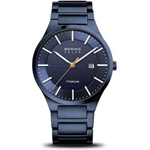 BERING Reloj Analógico Titanium Collection para Hombre de Energía Solar con Correa en Titanio, Cristal de Zafiro, Azul, 39 mm BERING Reloj Analógico Titanium Collection para Hombre de Energía Solar con Correa en Titanio, Cristal de Zafiro, Azul, 39 mm