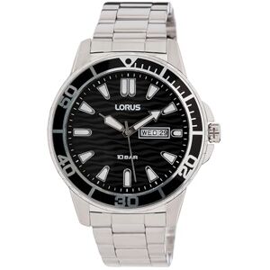 Lorus Reloj analógico de Cuarzo para Hombre con Correa de Metal, Color Negro, Negro, Moderno Lorus Reloj analógico de Cuarzo para Hombre con Correa de Metal, Color Negro, Negro, Moderno