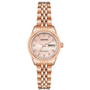 Armitron Reloj de Pulsera de Metal con Esfera acentuada de Cristal para Mujer, día/Fecha, 75/2475 Armitron Reloj de Pulsera de Metal con Esfera acentuada de Cristal para Mujer, día/Fecha, 75/2475