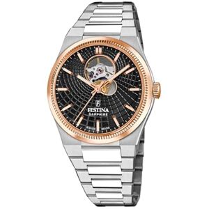Festina Swiss Made Reloj Automático Hombre de Acero Inoxidable 316l Plateado Reloj Analógico Hombre Cristal Zafiro de Alta Resistencia Resistente al Agua 10 ATM Automatic Festina Swiss Made Reloj Automático Hombre de Acero Inoxidable 316l Plateado Reloj Analógico Hombre Cristal Zafiro de Alta Resistencia Resistente al Agua 10 ATM Automatic