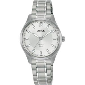 Lorus Reloj Analógico de Cuarzo para Hombre con Pulsera de Titanio, Plata/Blanco Lorus Reloj Analógico de Cuarzo para Hombre con Pulsera de Titanio, Plata/Blanco